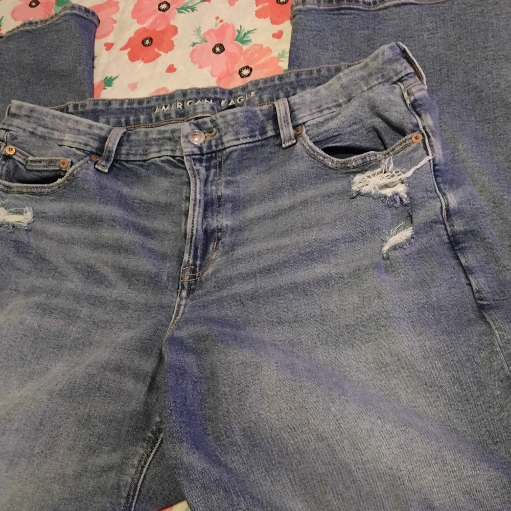 American Eagle AEO Super Stretch Curvy Straight  jeans Women’s Size 16 33W 29L - Picture 6 of 6